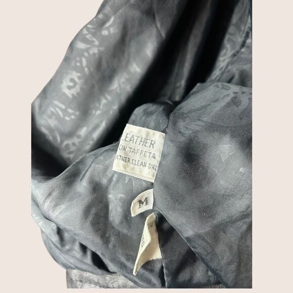 🖤 VTG 1980s WINLOCK GENUINE LEATHER JACKET COAT LEOPARD ANIMAL CONTRAST MEDIUM - Picture 13 of 14